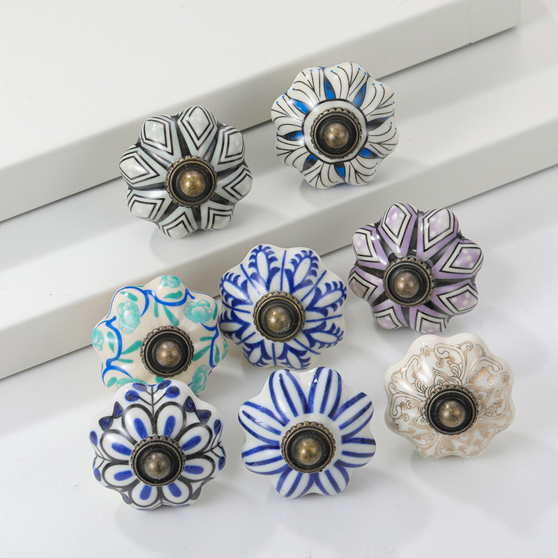 Furniture Hardware Lock - Moderne landelijke stijl keramische meubelbeslag kastdeurgrepen