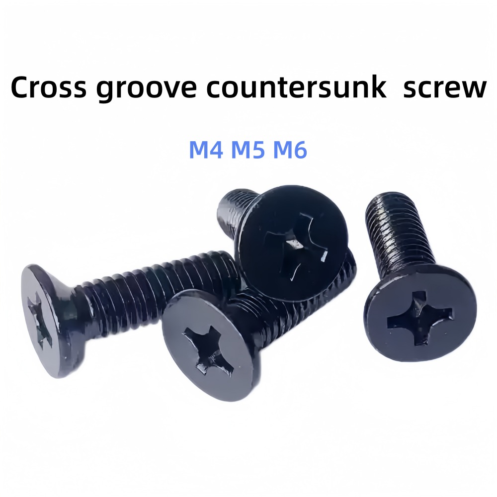 Furniture Hardware Lowes - Zwarte koolstofstalen platkop verzinkte schroeven M4