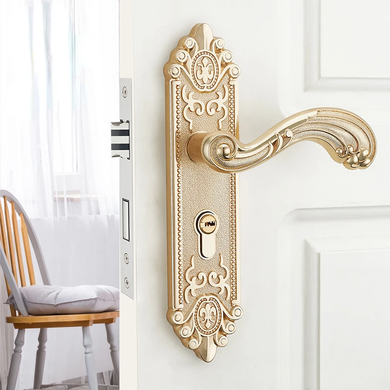 Furniture Hardware Lock - Europese stille binnendeurgreep, luxe anti-diefstal deurslotknop,