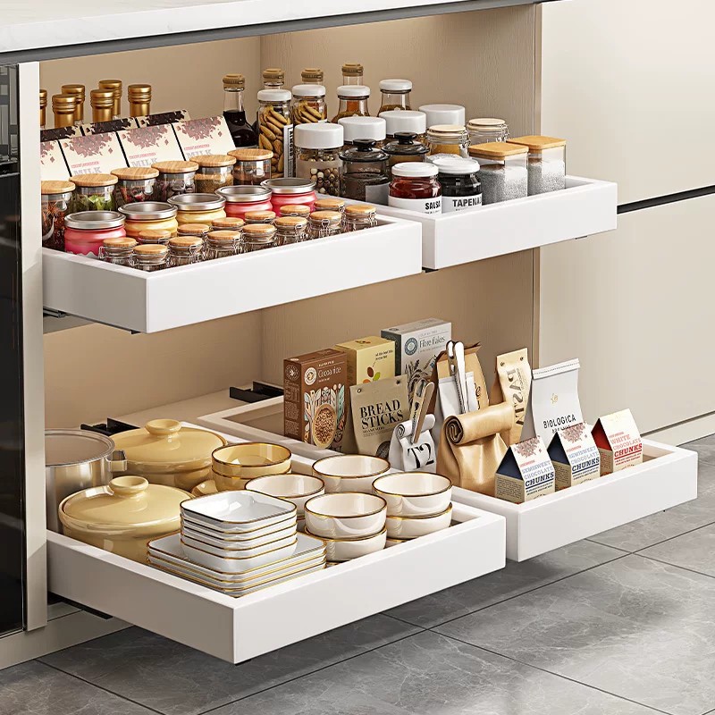 Drawer Slide Pair - 1-2 stuks keukenopbergrek met schuifrails, uittrekbare