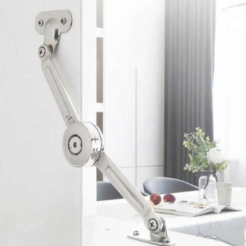 Soft Close Hinge - Dekselsteun scharnier satijn nikkel opklapbaar met