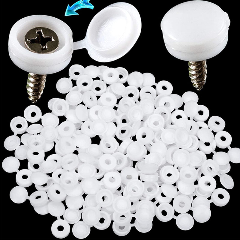 Furniture Hardware Nut - Wit Scharnierende Plastic Schroefdop Cover Vouw