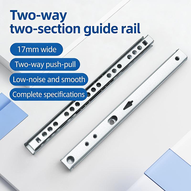 Drawer Slide Pair - 2Set Smooth Glide Bearing Ladegeleiders 17mm