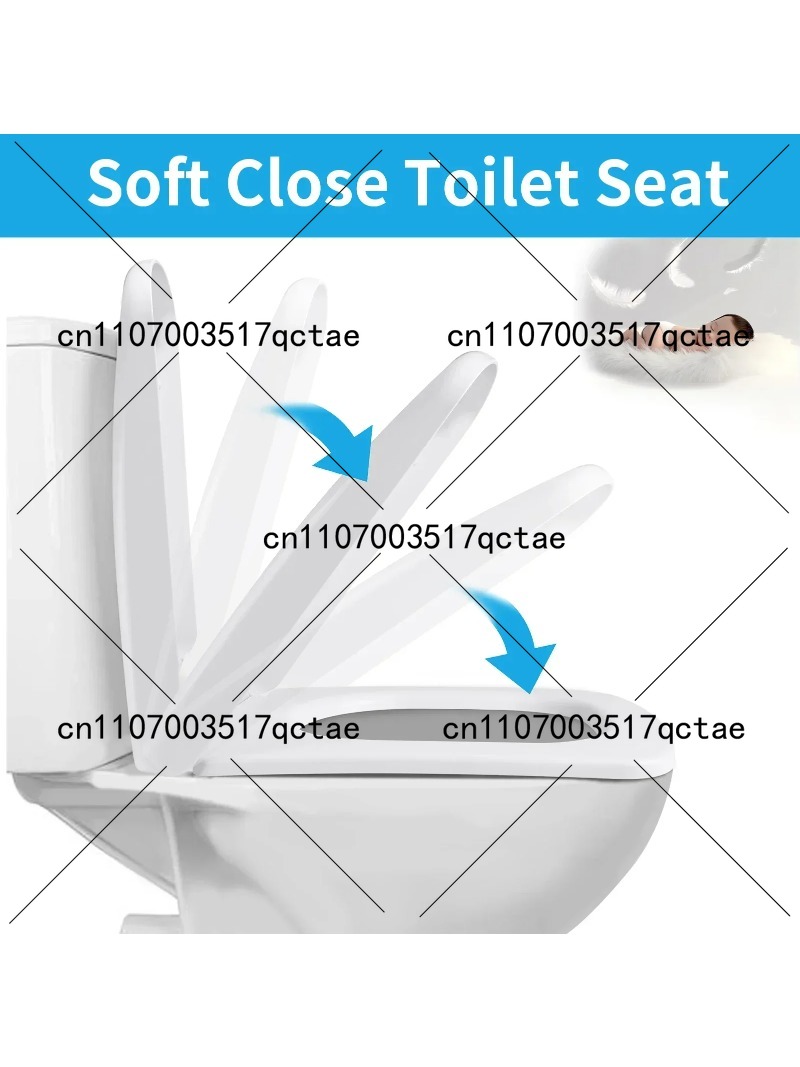 Soft Close Hinge - Vierkante, zware, zacht sluitende toiletbril met