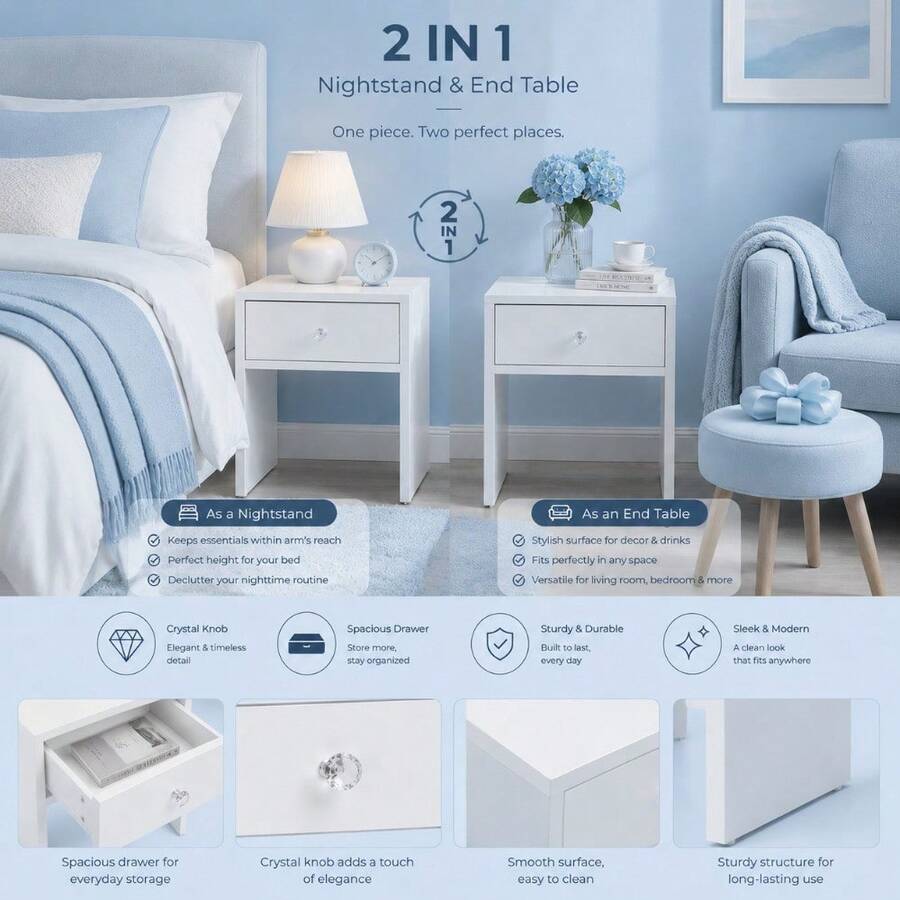 2-in-1 opbergkruk & nachtkastj - Furniture Hardware Nut recensie en prijs