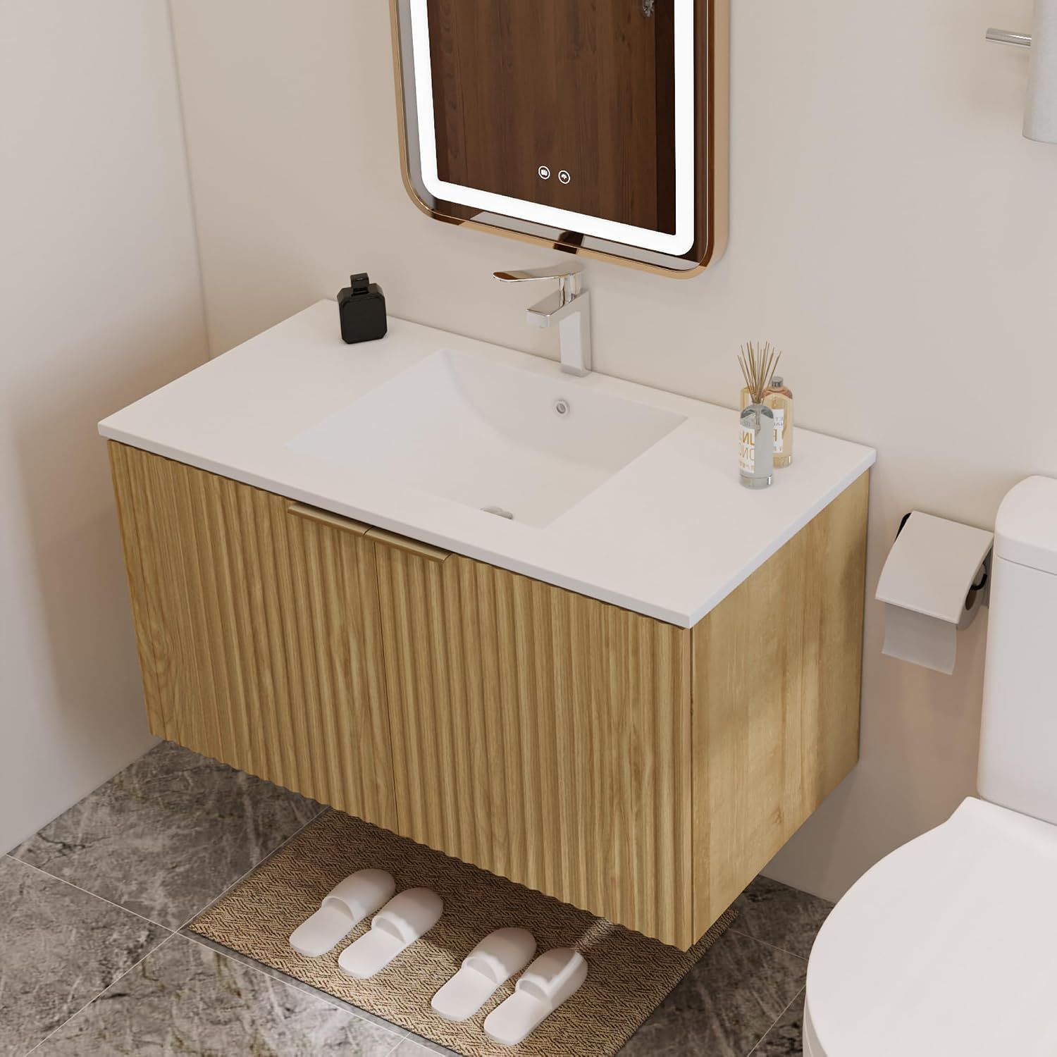 Moderne zwevende badkamermeube - Soft Close Hinge recensie en prijs