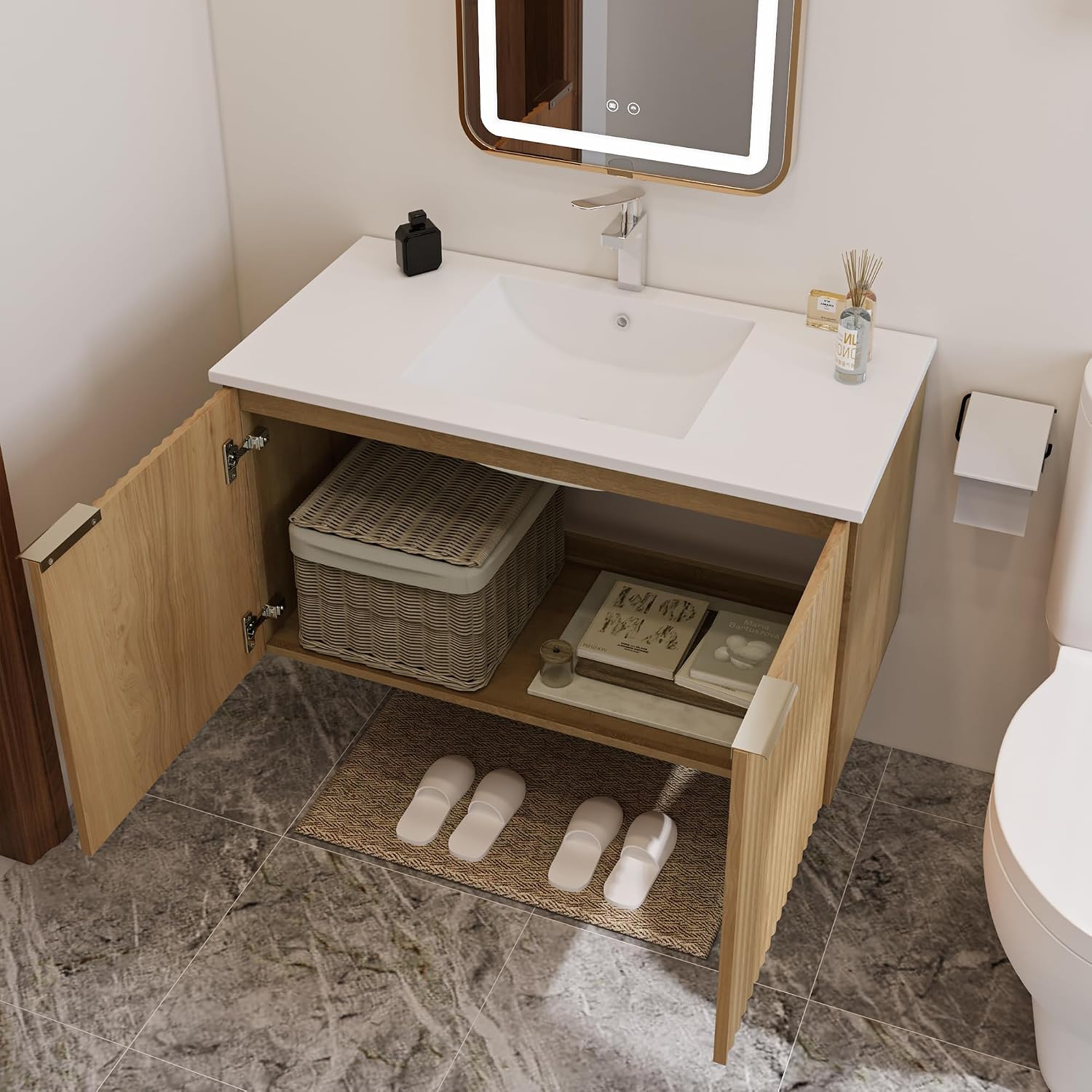 Moderne zwevende badkamermeube - Soft Close Hinge recensie en prijs