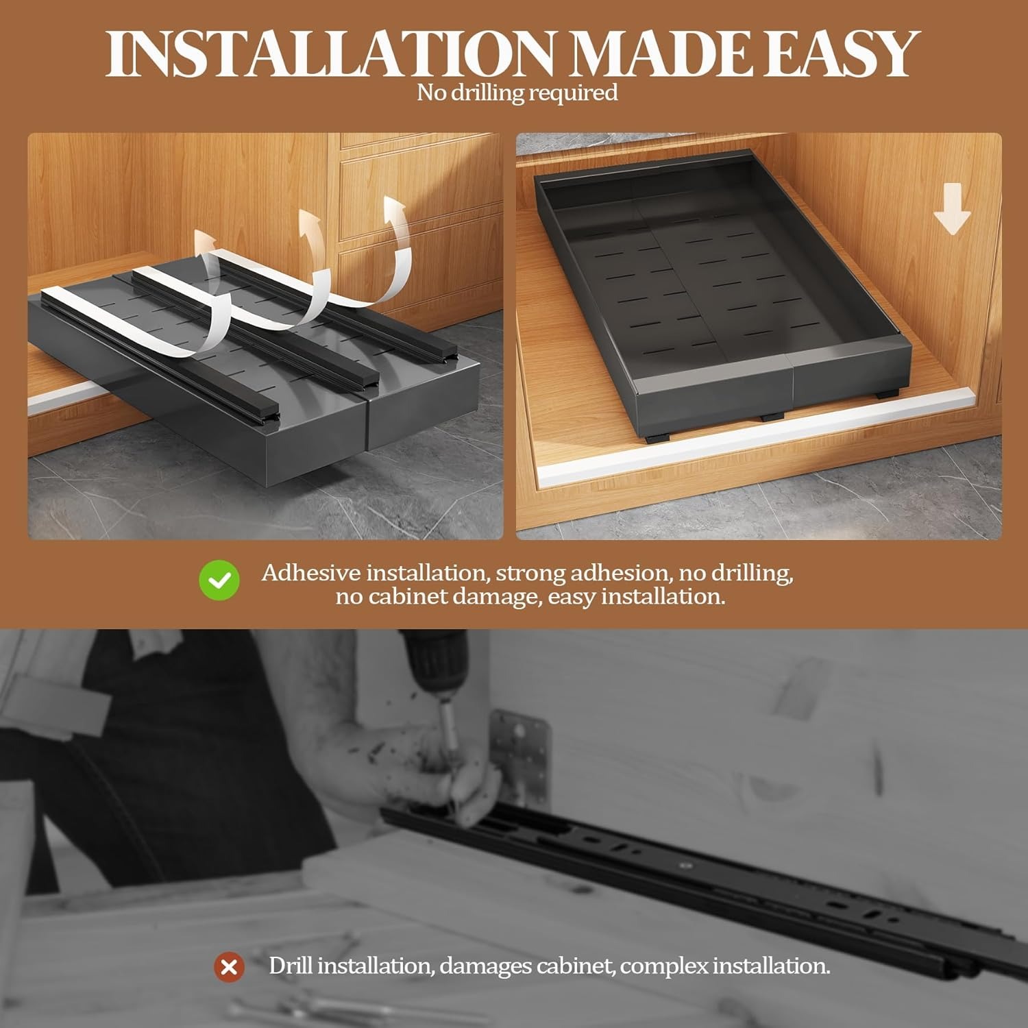 Uitbreidbare uittrekbare kasto - Drawer Slide Pair recensie en prijs